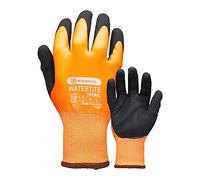 Blackrock Watertite Guantes de trabajo de seguridad de látex totalmente impermeables con aislamiento térmico, palma de látex arenosa, agarre seco en húmedo, para hombres y mujeres, para construcción,
