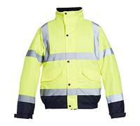 Blackrock Hi Vis Chaqueta Bomber Impermeable, Para Hombres y Mujeres, Chaqueta Amarilla, Abrigo, Utilidad y Seguridad, High Viz, Trabajos de Construcción, Repelente al Agua EN 20471 Clase 3, EN343 3:1