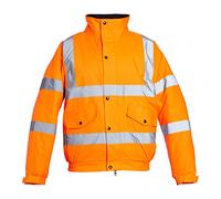 Blackrock Hi Vis Chaqueta Bomber Impermeable, Para Hombres y Mujeres, Chaqueta Naranja, Abrigo, Utilidad y Seguridad, High Viz, Trabajos de Construcción, Repelente al Agua EN 20471 Clase 3, EN343 3:1