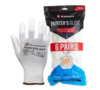 Blackrock Pack Of 6 Pairs Lightweight Painter's PU Grip Safety Work Gloves, Mens Womens Sensitive Precision Working, Ideal For Painting & Decorating, Electronics, Assembly, Handling - Size Large