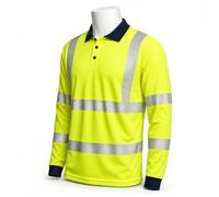 Blackrock Polo Eco+ Hi-Vis de manga larga, poliéster reciclable GRS amarillo, protección SPF50+, ropa de trabajo utilitaria y de seguridad, ropa de trabajo y , EN20471 clase 2, talla XXL