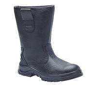 Blackrock S1-P SRC Safety Rigger Work Boots, Mens Womens Steel Toe Cap Black Leather, Botas de trabajo, Calzado de seguridad, Suela intermedia protectora, Jardinería, Calzado de trabajo y utilitario