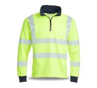 Blackrock Sudadera Hi-Vis amarilla con cierre Q-Zip 1/4, forro polar, polialgodón,unisex, trabajo ropa de trabajo de construcción, EN20471 clase 3, reflectante, talla mediana