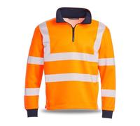 Blackrock Sudadera Hi-Vis Jumper Rail naranja, con cierre Q-Zip 1/4, forro polar, polialgodón,Work Hi Viz, ropa de trabajo de construcción, EN20471 clase 3, reflectante, talla grande