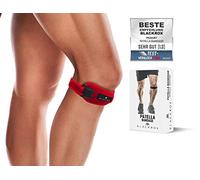 BLACKROX Rodillera para rótula izquierda y derecha, de silicona, antideslizante, para fitness, senderismo, deportes de fuerza, fútbol, correr, tendón rotuliana estabilizado (rojo)