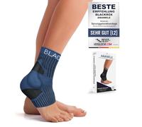 BLACKROX Tobillera con soporte de silicona, tobillo, para deporte, a la derecha, a la izquierda, para hombre, tobillo, para caballo, fútbol (azul, L) (azul, L)