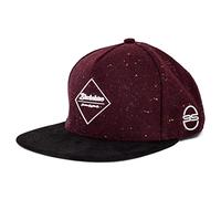 Blackskies® Ares Snapback Cap | Hombres Mujeres Visor Premium Gorra de béisbol Wool Herringbone - Wine Red Negro