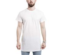 Blackskies bajo Longshirt básico | Camiseta Larga de Manga Larga de Manga Larga de Manga Larga de Gran tamaño - Blanco Pequeño S