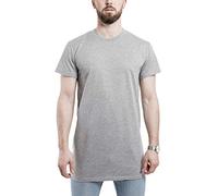 Blackskies bajo Longshirt básico | Camiseta Larga de Manga Larga de Manga Larga de Manga Larga de Gran tamaño - Té Largo - Gris pequeño S