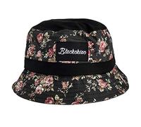 Blackskies® Negro Beauty Bucket Hat Unisex Sombrero de Sol Sombrero de Pesca Negro con Rosas