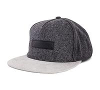 Blackskies® Exodus Snapback Cap Gris con Visera De Ante Flanel Premium Gorra De Béisbol Unisex Lana Hombre Mujer Streetwear Outdoor Verano Casual