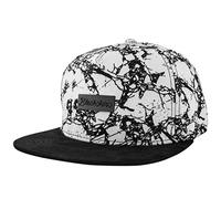 Blackskies® Fenrir Snapback Cap Gorra De Béisbol Unisex Blanca Mármol con Visera De Ante Sintético Hombre Mujer Streetwear Outdoor Verano Casual