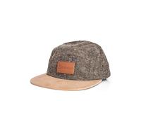 Blackskies® Obsidian 5-Panel Cap Gorra 5 Paneles Unisex De Lana con Visera De Ante Gris-Marrón Hombre Mujer Streetwear Outdoor Verano Casual