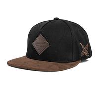 Blackskies® Port Charlotte Snapback Cap Gorra De Béisbol Unisex Ante Sintético - Visera Negro-Marrón Hombre Mujer Basecap Streetwear Outdoor Verano Casual