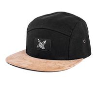 Blackskies® Port Fairy Gorra de 5 Patillas Visera de Piel sintético de Ante Unisex Gorra de béisbol Negro