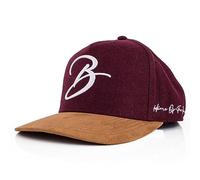 Blackskies® Script Gorra de béisbol | Unisex de Lujo Premium Snapback Gorra de Franela sintético Visera de Ante Vino Rojo