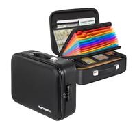 Blacksmith Caja de Documentos ignífuga, Resistente al Calor e Impermeable, Organizador de Archivos de 13 Capas con Cerradura, Caja Fuerte portátil para Documentos Importantes, certificados, Uso de