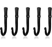 Blacksmith - Ganchos de pared para colgar abrigos, ganchos en J de hierro forjado hechos a mano con tornillos y anclajes de pared para cocina, dormitorio, baño, ganchos de puerta de una sola punta