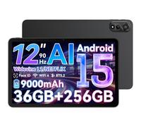 Blackview 12 Pulgadas Android 15 Tableta Mega2WiFi, 90 Hz 2K Tablet PC, 36GB RAM 256GB ROM/2TB TF, Procesador Octa-Core A733 de 2.0 GHz, WiFi 6/9000 mAh/IPS/16MP + 8MP/Bluetooth5.2/Widevine L1/GMS