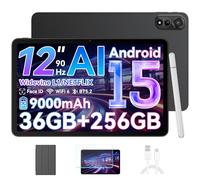 Blackview 12 Pulgadas Android 15 Tableta Mega2WiFi, 90 Hz 2K Tablet PC, 36GB RAM 256GB ROM/2TB TF, Procesador Octa-Core A733 de 2.0 GHz, WiFi 6/9000 mAh/IPS/16MP + 8MP/Bluetooth5.2/Widevine L1/GMS