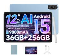 Blackview 12 Pulgadas Android 15 Tableta Mega2WiFi, 90 Hz 2K Tablet PC, 36GB RAM 256GB ROM/2TB TF, Procesador Octa-Core A733 de 2.0 GHz, WiFi 6/9000 mAh/IPS/16MP + 8MP/Bluetooth5.2/Widevine L1/GMS