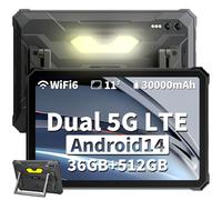 Blackview Active 10 Pro Tablet Resistente 11 Pulgadas FHD+ 5G LTE Rugged Tablet 30000mAh & 55W & 400Lumen 36GB RAM 512GB ROM/2TB TF Android 14 Rugerizada 108MP AI Cámara GPS/NFC/Face ID/OTG/PC Mode