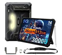 Blackview Active10 Pro 5G Tablet Resistente 30000mAh, 36GB+512GB/2TB Móvil Resistente, 10.95'' FHD+ Pantalla, Luz de Camping,108MP+50MP, 2 Altavoz Estéreo,IP68 Tablet Antigolpes, 4G,NFC,GPS,OTG,Negro
