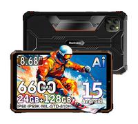 Blackview Active 5 Android 15 Tablet Resistente 8.68 Pulgadas, 24GB+128GB+2TB Movil Irrompible, 2W*2 Altavoces Tablet Antigolpes IP68/IP69K, 6600mAh, 16MP+13MP, Dual SIM/GPS/5G WiFi/OTG/NFC, Naranja