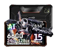 Blackview Active 5 Android 15 Tablet Resistente 8.68 Pulgadas, 24GB+128GB+2TB Movil Irrompible, 2W*2 Altavoces Tablet Antigolpes IP68/IP69K, 6600mAh, 16MP+13MP, Dual SIM/GPS/5G WiFi/OTG/NFC, Naranja