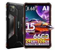 Blackview Active 5 IA Tablet Rugerizada 2025, 3 Modelos de IA, 8.68" HD+ 90Hz Android 15 Tablet Resistente, 24GB+128GB, 16MP+13MP, 6600mAh Rugged Tableta,4G Dual SIM/ IP68/NFC/OTG/GPS (Naranja)