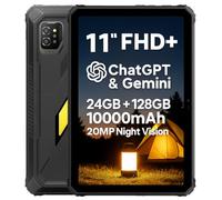 Blackview Active 7 IA Tablet Resistente, 3 IA Modelos, 11" FHD+, Batería 10000mAh, Luz de Camping Brillante, Android 15 Robusto Tablet Antigolpes IP68/IP69K, 24GB+128GB, Visión Nocturna 20MP, Dual SIM