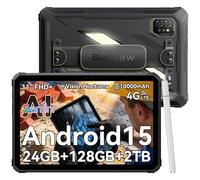 Blackview Active 7 Rugerizada Tablet 11 Pulgadas,Dual 4G LTE Resistente Tablet Android 15 GeminiAI/20MP Visión Nocturna/Luz Camping/24 GB RAM+128 GB ROM+2TB,FHD+ /NFC/GPS/10000mAh/45W/OTG/Lápiz óptico