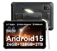 Blackview Active 7 Tablet Rugerizada 11 Pulgadas FHD+ Android 15 GeminiAI/20MP Visión Nocturna/Luz Camping/Dual 4G Tablet Resistente 24 GB RAM+128 GB ROM+2 TB TF NFC/GPS/10000mAh/45W/OTG/Lápiz óptico