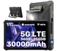 Blackview Active12 Pro Tablet Rugerizada con Proyector de 120", 30000 mAh/Cargador de 120W, 36GB RAM + 256GB ROM, 11 Pulgadas FHD+ Android 15 Rugged Tablet, 108MP + 50MP, Dimensity 7300/Doble 5G LTE