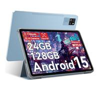 Blackview Android 15 Tablet 10 Pulgadas 24GB RAM & 128GB ROM/2TB TF, Tab 60 Pro PC Tablet, 4G LTE & 5G Wi-Fi, Dual AI Cámara, Widevine L1, Octa-Core, Face ID, GPS/7700mAh/WPS Suite