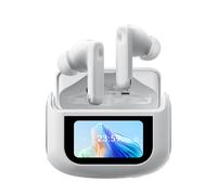 Blackview-auriculares inalámbricos AirBuds 12, dispositivo de audio inteligente con Bluetooth 5,4, TWS, ENC, cancelación de ruido, micrófono, pantalla táctil LED White