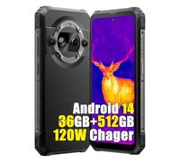 Blackview BL9000 Pro 5G Téléphone Portable Incassable 2025, Caméra Thermique, 36Go+512Go Dimensity 8020, 6.78" FDH+ Double Écran, Android 14 Téléphone, 8800mAh Smartphone Incassable Etanche,Noir