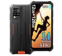 Blackview BV4800 Pro Movil Irrompible 2025, 12GB+128GB IP68 Smartphone Todoterreno, 5180mAh, 16MP Cámara, 6.56" HD+, Android 14 Telefono Movil Antigolpes, Dual SIM 4G Telefono NFC, GPS,OTG,FM, Naranja