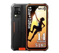 Blackview BV4800 Pro Téléphone Portable Incassable 2025, 12Go+128Go/1TB Android 14 Téléphone Débloqué, 5180mAh, 16MP+8MP, 6.56" HD+ Smartphone Incassable Etanche, Dual SIM 4G,GPS,NFC,OTG,FM,Orange