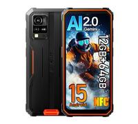 Blackview BV4800 SE Android 15 Teléfono Móvil Resistente 2025, 12GB+64GB/2TB IP68 Móvil Irrompible, 5100mAh, 16MP AI Camera, 6.56" HD+, Dual SIM 4G Telefono NFC, GPS,OTG,FM, Gemini AI 2.0, Naranja