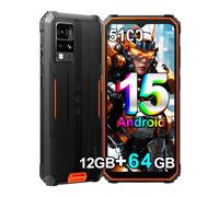 Blackview BV4800 SE (NFC) Téléphone Portable Incassable, 12Go+64Go/TF 1To Octa-Core, Android 15, 6.56" HD+, Smartphone Incassable, 5180mAh, 16MP+8MP, 4G Dual SIM, 3 Slot/GPS/Face ID/NFC Orange