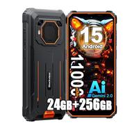 Blackview BV6200 Plus Android 15 Movil Irrompible (2025), 24GB+256GB/2TB Teléfono Móvil Resistente, 11000mAh, 6.56"HD+, 16MP Cámara AI, Dual SIM 4G Telefono Movil NFC Antigolpes IP68, GPS,OTG,Naranja