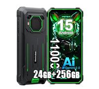 Blackview BV6200 Plus Android 15 Téléphone Portable Incassable (2025), 24Go+256Go/2TB Téléphone Débloqué 4G, 11000mAh, 16MP Caméra AI, 6.56" HD+ Smartphone Incassable Etanche, GPS,NFC,OTG,FM, Vert