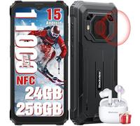 Blackview BV6200 Plus movil Irrompible (11000mAh)-24GB+256GB(TF 2TB), 90Hz 6,56" HD+ Teléfono Movil Android 15, Cámara AI, 98dB Altavoz, Dual 4G SIM/NFC/OTG/GPS/Huella Dactilar Móvil Irrompible