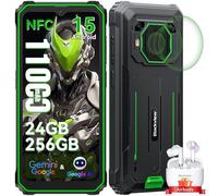 Blackview BV6200 Plus Movil Irrompible 24GB+256GB(TF 2TB), 11000mAh, 90Hz 6,56" HD+, Cámara AI, 98dB Altavoz, Dual 4G SIM/NFC/OTG/GPS/Fingerprint/Octa-Core Movil Rugerizado Android 15