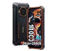 Blackview BV6200 Plus Movil Resistente, 98dB Altoparlante, 11000mAh/18W,24GB+256GB/2TB Smartphones Libres, Octa-Core, 6.56" HD+ 90Hz, 16MP+13MP, Huella/NFC/GPS/Irrompible 4G (Naranja)