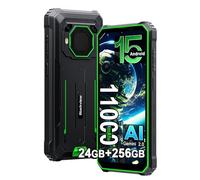 Blackview BV6200 Plus Movil Resistente, 98dB Altoparlante, 11000mAh/18W,24GB+256GB/2TB Smartphones Libres, Octa-Core, 6.56" HD+ 90Hz, 16MP+13MP, Huella/NFC/GPS/Irrompible 4G (Verde)