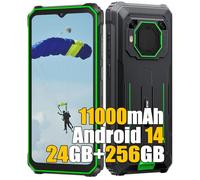 Blackview BV6200 Plus Teléfono Móvil Resistente, 24GB+256GB/2TB 11000mAh Smartphone Todoterreno, 16MP+13MP, 6.56" HD+ Movil Irrompible, Android 14 Telefono Movil Antigolpes, 4G/GPS/NFC/OTG, Verde