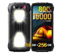 Blackview BV7300 Movil Irrompible 2025, 18GB+256GB/2TB Telephone Movil Resistente Android 14, 2*800LM Luz Camping, 15000mAh Smartphone Todoterreno, 50MP, 6.67" HD+, 4G Telefono NFC/GPS/5G WIFI, Negro