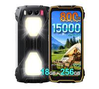 Blackview BV7300 Android 14 Telefono Movil Resistente 2025, 18GB+256GB IP68 Smartphone Resistente, 800LM Luz de Camping, 15000mAh 45W, 50MP, 6.67"HD+ Telefono Movil Antigolpes, 4G LTE,NFC,GPS,Naranja